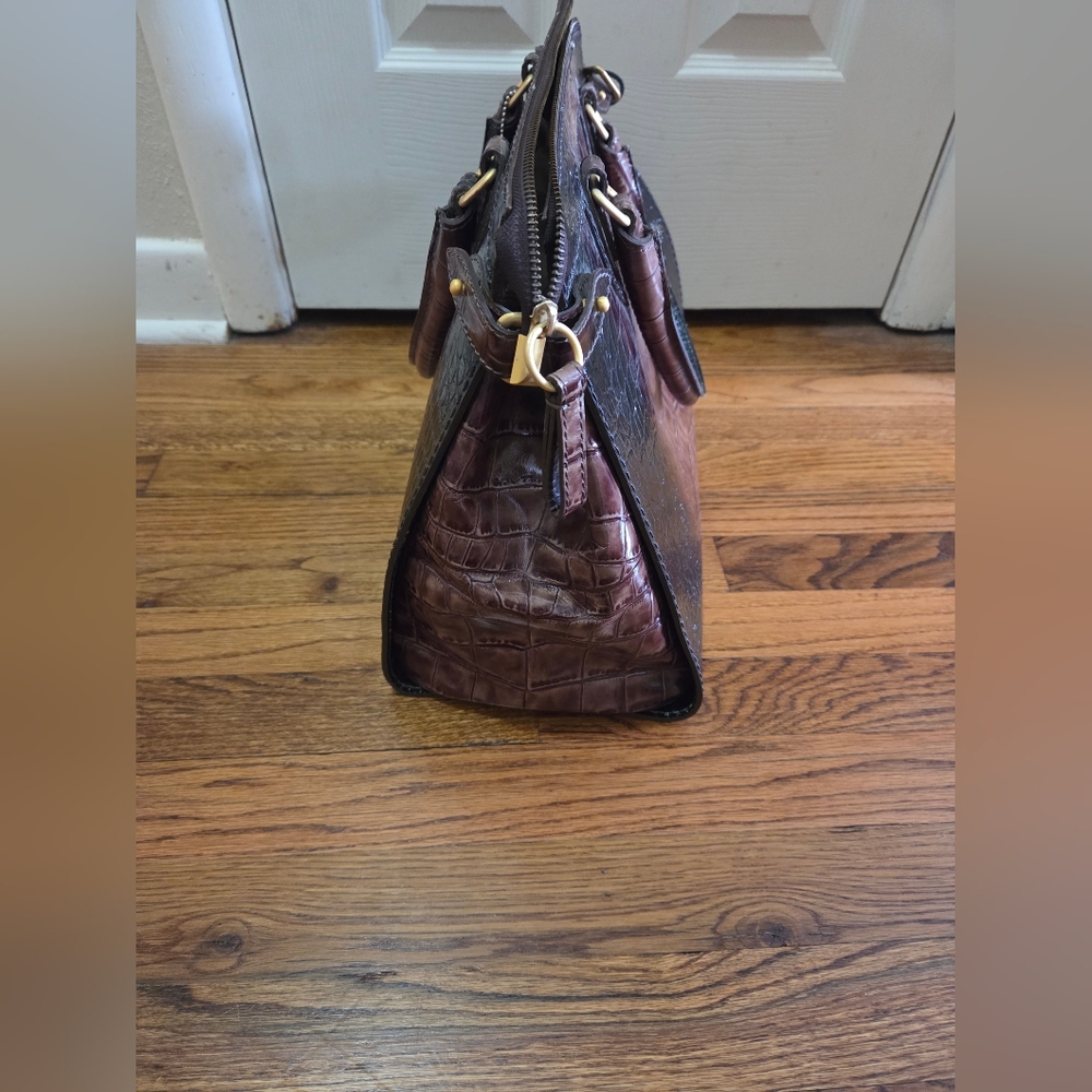 Mottini Newport Beach Crocodile-Embossed Leather Satchel - Picture 5 of 16